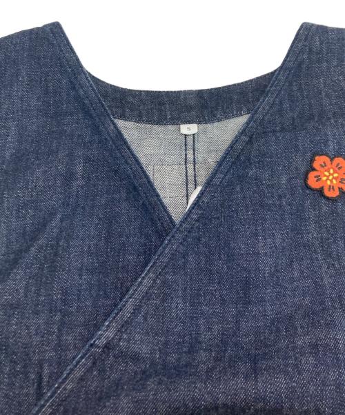 KENZO（ケンゾー）KENZO (ケンゾー) BOKE FLOWER 刺繍 ノースリーブ デニム ベスト インディゴ サイズ:SIZE Sの古着・服飾アイテム