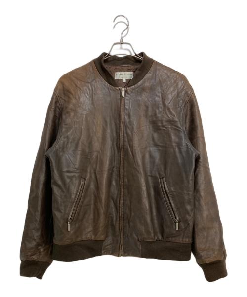 ALFRED DUNHILL（アルフレッド・ダンヒル）ALFRED DUNHILL (アルフレッド・ダンヒル) レザージャケット ブラウン サイズ:Ｌの古着・服飾アイテム