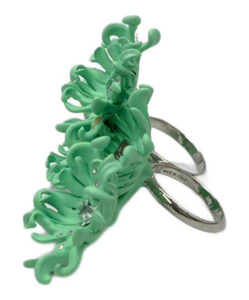 GIVENCHY（ジバンシィ）GIVENCHY (ジバンシィ) デイジーモチーフリング グリーン サイズ:13.5号+15号の古着・服飾アイテム