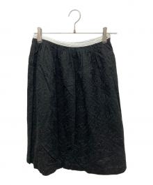 tricot COMME des GARCONS（トリココムデギャルソン）の古着「花柄刺繍スカート」｜ブラック