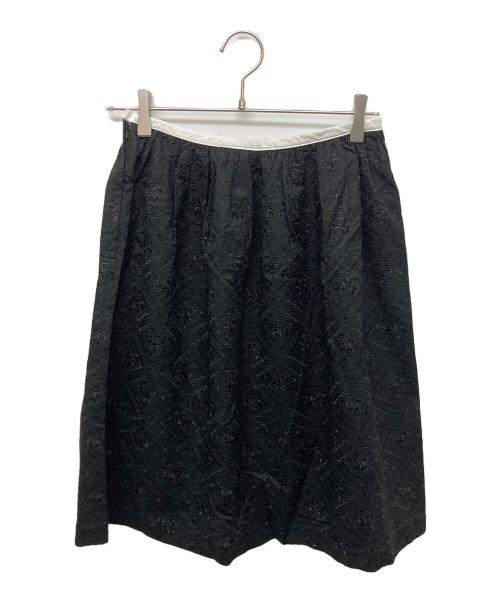 tricot COMME des GARCONS（トリココムデギャルソン）tricot COMME des GARCONS (トリココムデギャルソン) 花柄刺繍スカート ブラック サイズ:SIZE Mの古着・服飾アイテム