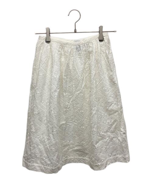 tricot COMME des GARCONS（トリココムデギャルソン）tricot COMME des GARCONS (トリココムデギャルソン) レース刺繍スカート ホワイト サイズ:SIZE Mの古着・服飾アイテム