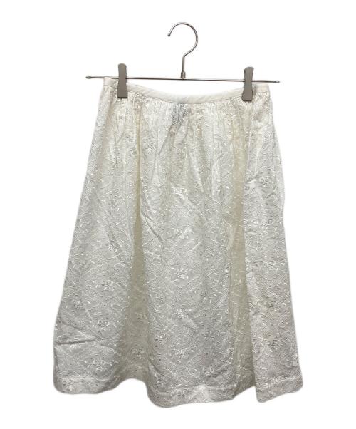 tricot COMME des GARCONS（トリココムデギャルソン）tricot COMME des GARCONS (トリココムデギャルソン) レース刺繍スカート ホワイト サイズ:SIZE Mの古着・服飾アイテム