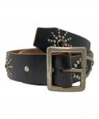 htcエイチティーシー）の古着「オーバーレイピーナッツスタッズベルト」｜ブラック