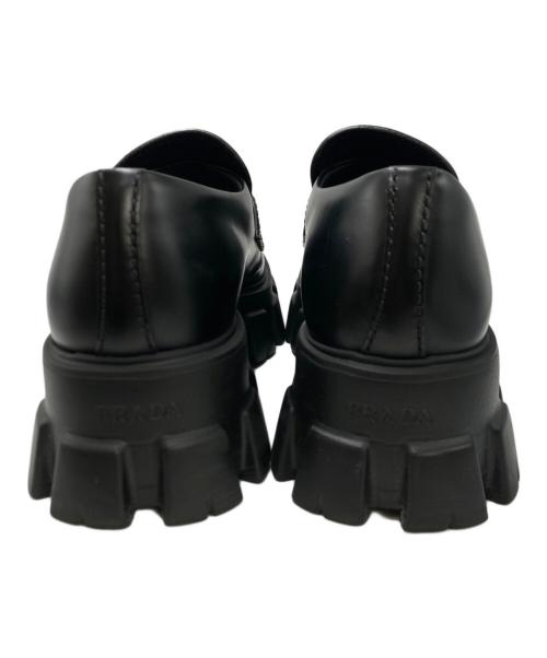 PRADA（プラダ）PRADA (プラダ) Monolith brushed leather loafers ブラック サイズ:SIZE 7の古着・服飾アイテム