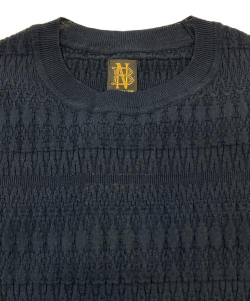BATONER（バトナ―）BATONER (バトナ―) GEOMETRIC HALF SLEEVE KNIT ネイビー サイズ:SIZE2 未使用品の古着・服飾アイテム