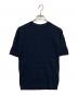 BATONER（バトナ―）の古着「GEOMETRIC HALF SLEEVE KNIT」｜ネイビー