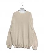 Graphpaperグラフペーパー）の古着「Suvin Loose Rib Crew Neck Knit」｜ベージュ
