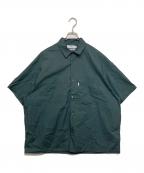 Graphpaperグラフペーパー）の古着「Stretch Typewriter S/S Oversized Box Shirt」｜グリーン