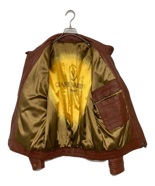 GIANNI VALENTINO（ジャンニバレンチノ）GIANNI VALENTINO (ジャンニバレンチノ) レザージャケット ブラウン サイズ:SIZE Lの古着・服飾アイテム