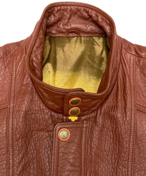GIANNI VALENTINO（ジャンニバレンチノ）GIANNI VALENTINO (ジャンニバレンチノ) レザージャケット ブラウン サイズ:SIZE Lの古着・服飾アイテム
