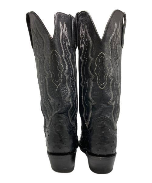 LUCCHESE（ルケーシー）LUCCHESE (ルケーシー) オーストリッチウェスタンブーツ ブラック サイズ:SIZE 6．5の古着・服飾アイテム