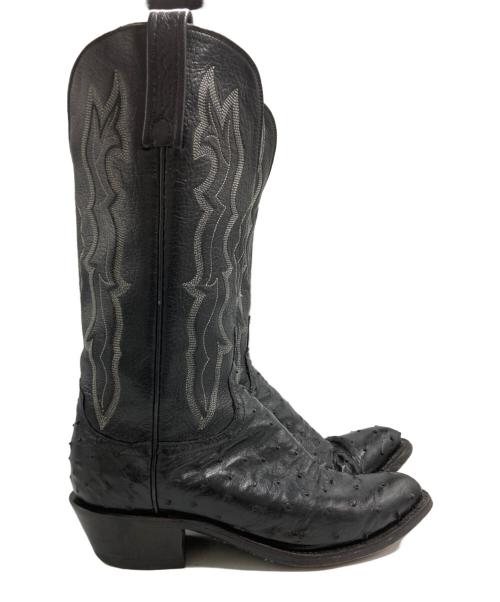 LUCCHESE（ルケーシー）LUCCHESE (ルケーシー) オーストリッチウェスタンブーツ ブラック サイズ:SIZE 6．5の古着・服飾アイテム