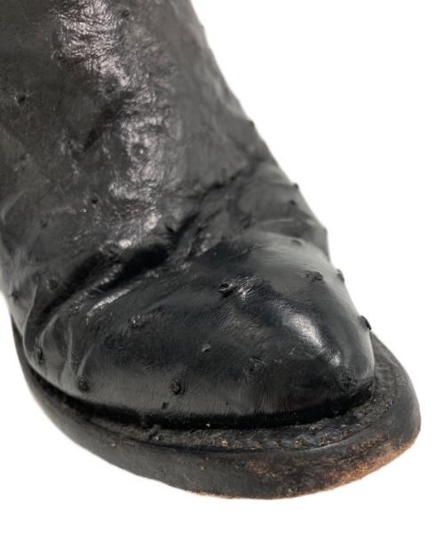 LUCCHESE（ルケーシー）LUCCHESE (ルケーシー) オーストリッチウェスタンブーツ ブラック サイズ:SIZE 6．5の古着・服飾アイテム