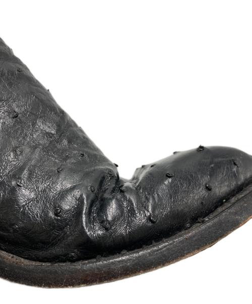 LUCCHESE（ルケーシー）LUCCHESE (ルケーシー) オーストリッチウェスタンブーツ ブラック サイズ:SIZE 6．5の古着・服飾アイテム