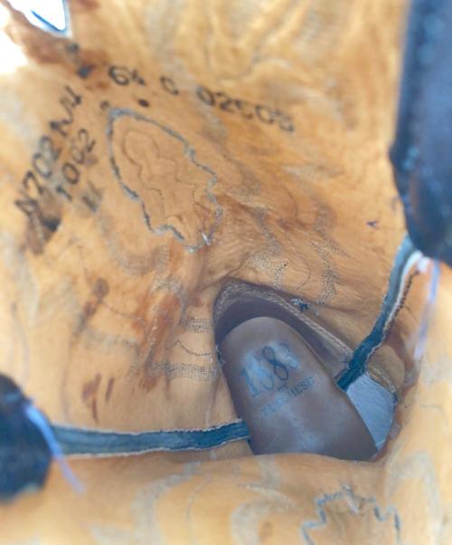 LUCCHESE（ルケーシー）LUCCHESE (ルケーシー) オーストリッチウェスタンブーツ ブラック サイズ:SIZE 6．5の古着・服飾アイテム