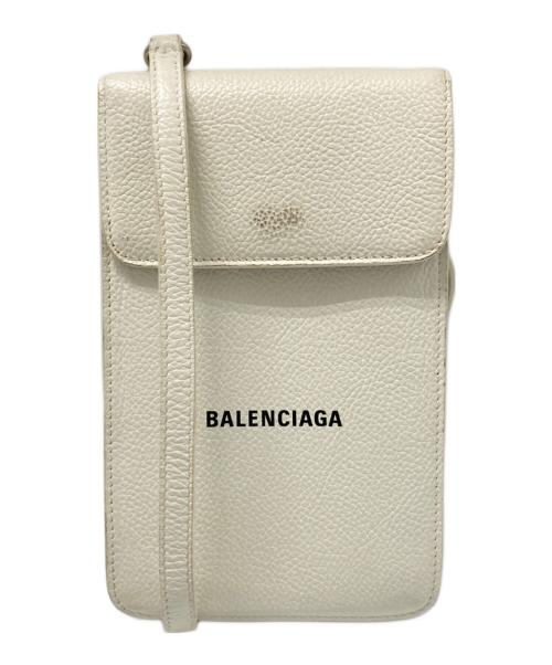 BALENCIAGA（バレンシアガ）BALENCIAGA (バレンシアガ) フォンショルダーポーチ ホワイトの古着・服飾アイテム