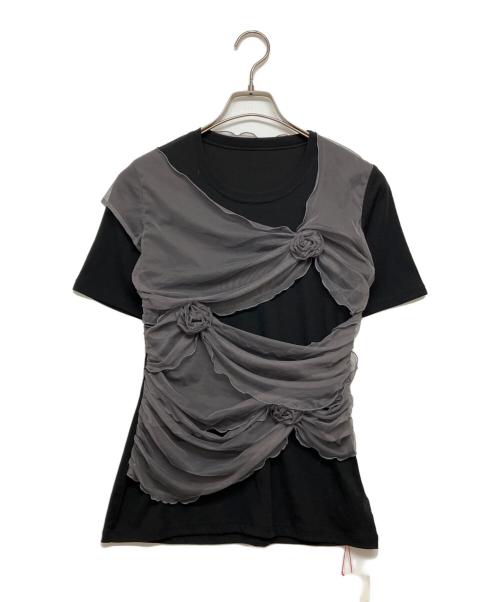 MAISON SPECIAL（メゾンスペシャル）MAISON SPECIAL (メゾンスペシャル) Flower Motif Tulle Layered Tops ブラック サイズ:SIZE Free 未使用品の古着・服飾アイテム