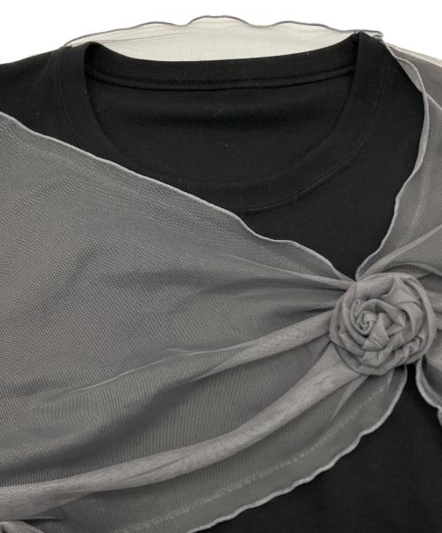 MAISON SPECIAL（メゾンスペシャル）MAISON SPECIAL (メゾンスペシャル) Flower Motif Tulle Layered Tops ブラック サイズ:SIZE Free 未使用品の古着・服飾アイテム