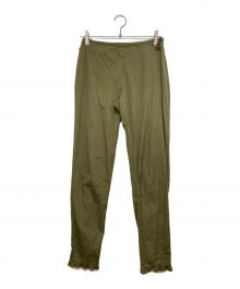 MIU MIU（ミュウミュウ）の古着「ベルクロ デニム パンツ」｜カーキ