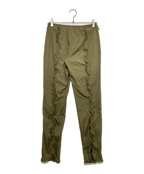 MIU MIU（ミュウミュウ）MIU MIU (ミュウミュウ) ベルクロ デニム パンツ カーキ サイズ:SIZE 42の古着・服飾アイテム
