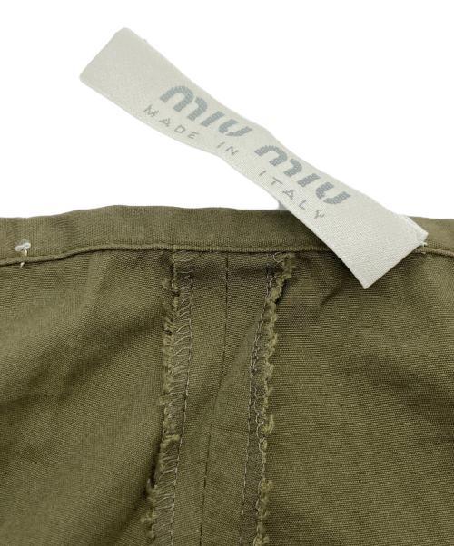 MIU MIU（ミュウミュウ）MIU MIU (ミュウミュウ) ベルクロ デニム パンツ カーキ サイズ:SIZE 42の古着・服飾アイテム