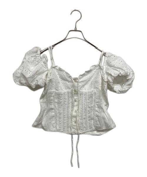MAISON SPECIAL（メゾンスペシャル）MAISON SPECIAL (メゾンスペシャル) 2way Cotton Puff Sleeve Bustier ホワイト サイズ:SIZE Freeの古着・服飾アイテム