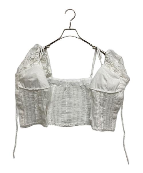 MAISON SPECIAL（メゾンスペシャル）MAISON SPECIAL (メゾンスペシャル) 2way Cotton Puff Sleeve Bustier ホワイト サイズ:SIZE Freeの古着・服飾アイテム