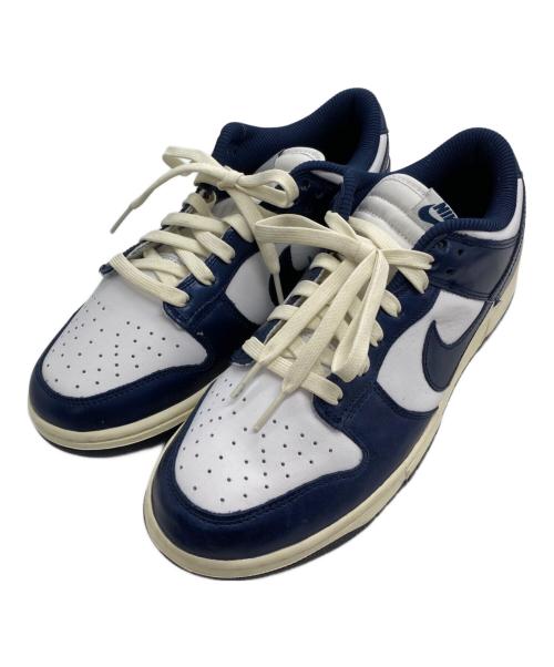 NIKE（ナイキ）NIKE (ナイキ) WMNS DUNK LOW PRM ネイビー×ホワイト サイズ:27.5の古着・服飾アイテム