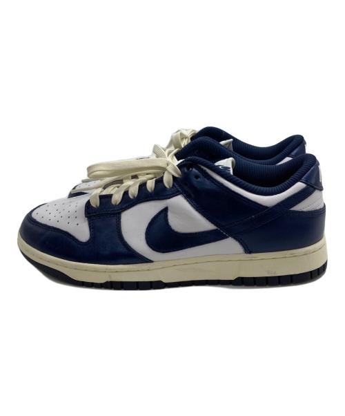 NIKE（ナイキ）NIKE (ナイキ) WMNS DUNK LOW PRM ネイビー×ホワイト サイズ:27.5の古着・服飾アイテム