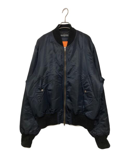 BALENCIAGA（バレンシアガ）BALENCIAGA (バレンシアガ) Nylon Cotton Bomber Flight Jacket ブラック サイズ:SIZE 52の古着・服飾アイテム
