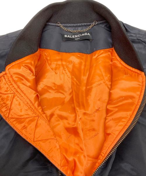 BALENCIAGA（バレンシアガ）BALENCIAGA (バレンシアガ) Nylon Cotton Bomber Flight Jacket ブラック サイズ:SIZE 52の古着・服飾アイテム