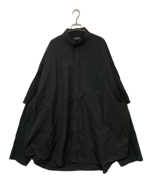 BALENCIAGA（バレンシアガ）BALENCIAGA (バレンシアガ) レイヤードオーバーサイズシャツ ブラック サイズ:SIZE Lの古着・服飾アイテム