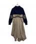 sacai (サカイ) Wool Knit × Chalk Stripe ドレス ブラウン×ネイビー サイズ:SIZE 2：20000円