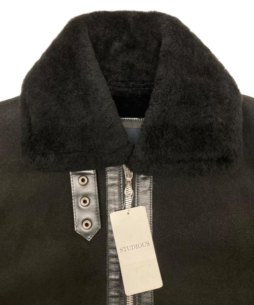 STUDIOUS（ステュディオス）STUDIOUS (ステュディオス) B-3ムートンジャケット ブラック サイズ:SIZE 1の古着・服飾アイテム