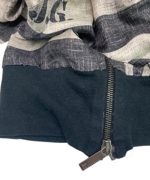 JOHN GALLIANO（ジョンガリアーノ）JOHN GALLIANO (ジョンガリアーノ) ボーダー ジップパーカー グレー サイズ:Mの古着・服飾アイテム