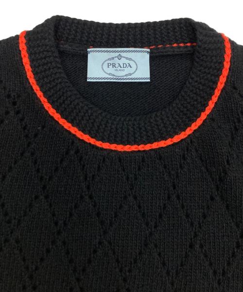 PRADA（プラダ）PRADA (プラダ) ウール カシミヤ ショートスリーブニット ブラック サイズ:SIZE38の古着・服飾アイテム