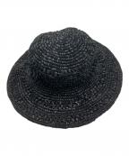 seven by sevenセブンバイセブン）の古着「BRAIDED LEATHER HAT -Goat leather-/ハット」｜ブラック