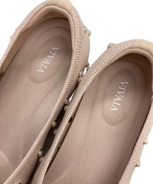 VIVAIA（ビバイア）VIVAIA (ビバイア) パール装飾ニットリボンパンプス ピンク サイズ:37の古着・服飾アイテム