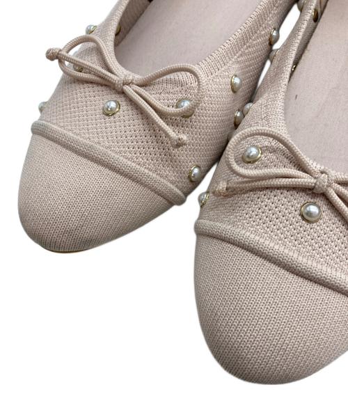 VIVAIA（ビバイア）VIVAIA (ビバイア) パール装飾ニットリボンパンプス ピンク サイズ:37の古着・服飾アイテム