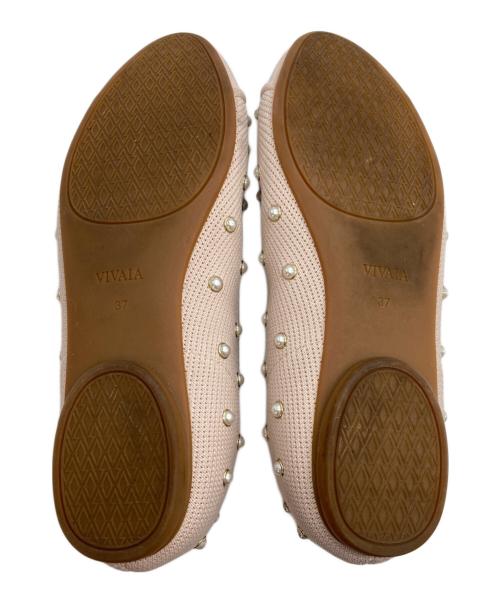 VIVAIA（ビバイア）VIVAIA (ビバイア) パール装飾ニットリボンパンプス ピンク サイズ:37の古着・服飾アイテム