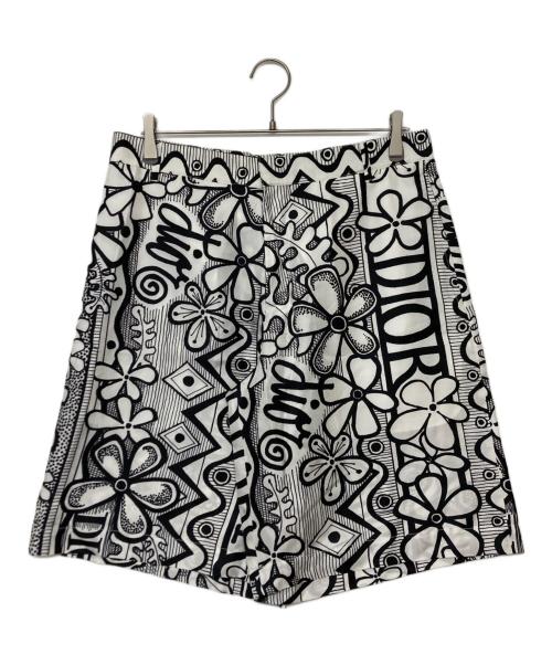 Dior（ディオール）Dior (ディオール) Shawn Stussy (ショーン・ステューシー) ハーフパンツ ホワイト×ブラック サイズ:SIZE 50の古着・服飾アイテム