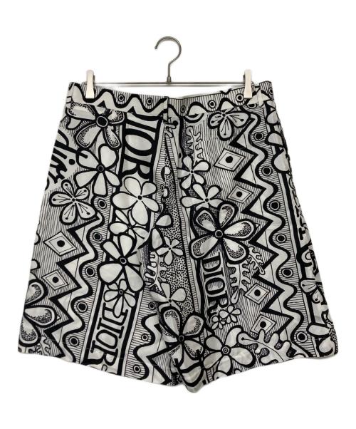 Dior（ディオール）Dior (ディオール) Shawn Stussy (ショーン・ステューシー) ハーフパンツ ホワイト×ブラック サイズ:SIZE 50の古着・服飾アイテム