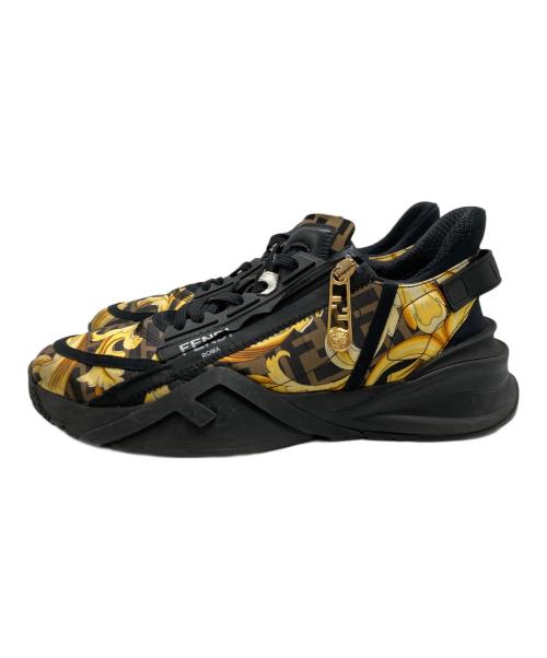 VERSACE（ヴェルサーチェ）VERSACE (ヴェルサーチェ) FENDI (フェンディ) フェンダーチェ ロートップスニーカー ブラック サイズ:SIZE9の古着・服飾アイテム