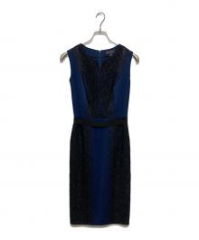 TADASHI SHOJI（タダシ ショージ）の古着「レース ミディアム タイトドレス」｜ネイビー