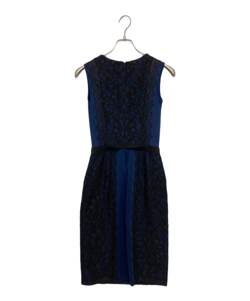 TADASHI SHOJI（タダシ ショージ）TADASHI SHOJI (タダシ ショージ) レース ミディアム タイトドレス ネイビー サイズ:SIZE0の古着・服飾アイテム