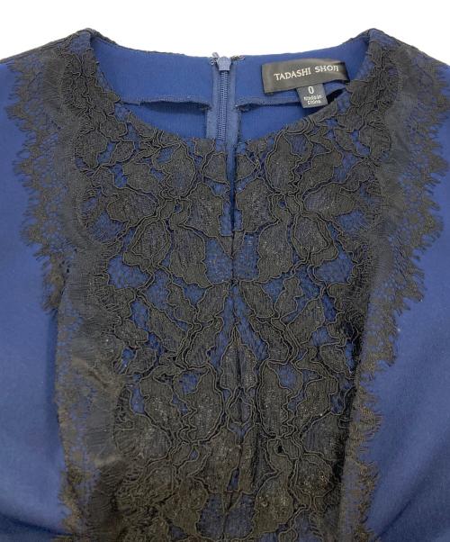 TADASHI SHOJI（タダシ ショージ）TADASHI SHOJI (タダシ ショージ) レース ミディアム タイトドレス ネイビー サイズ:SIZE0の古着・服飾アイテム