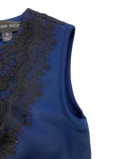 TADASHI SHOJI（タダシ ショージ）TADASHI SHOJI (タダシ ショージ) レース ミディアム タイトドレス ネイビー サイズ:SIZE0の古着・服飾アイテム