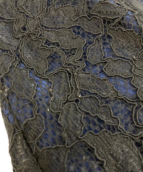 TADASHI SHOJI（タダシ ショージ）TADASHI SHOJI (タダシ ショージ) レース ミディアム タイトドレス ネイビー サイズ:SIZE0の古着・服飾アイテム