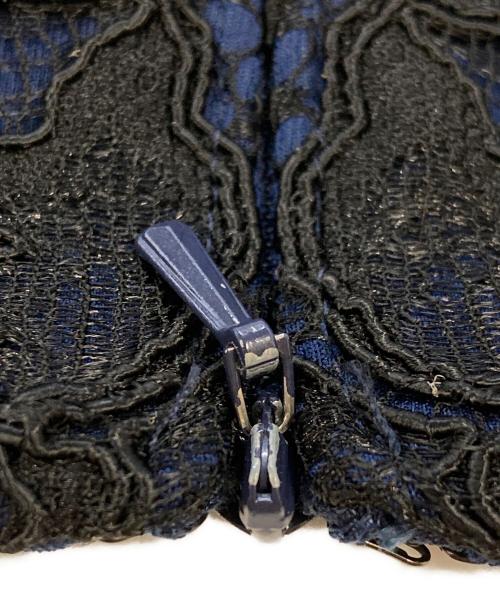 TADASHI SHOJI（タダシ ショージ）TADASHI SHOJI (タダシ ショージ) レース ミディアム タイトドレス ネイビー サイズ:SIZE0の古着・服飾アイテム